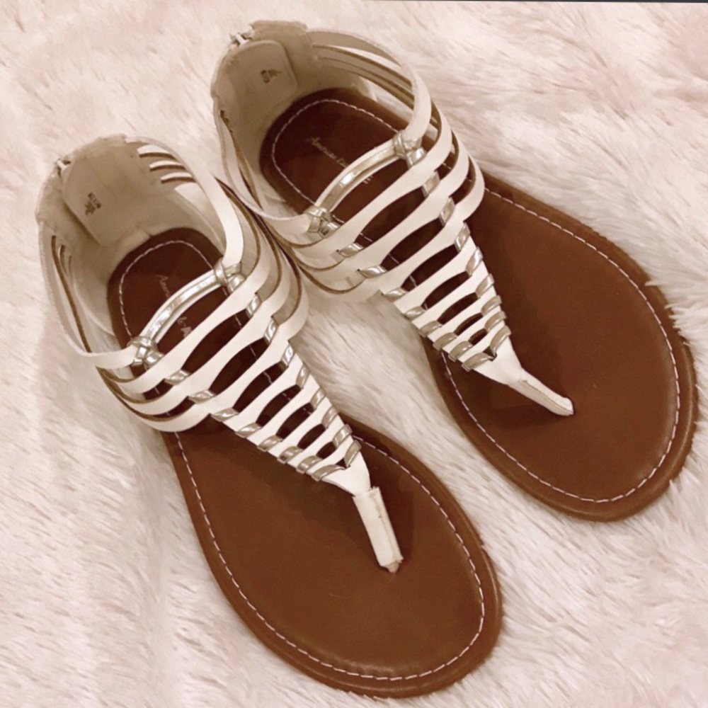 American Eagle 🦅 AE -White Gladiator Sandals NWOT